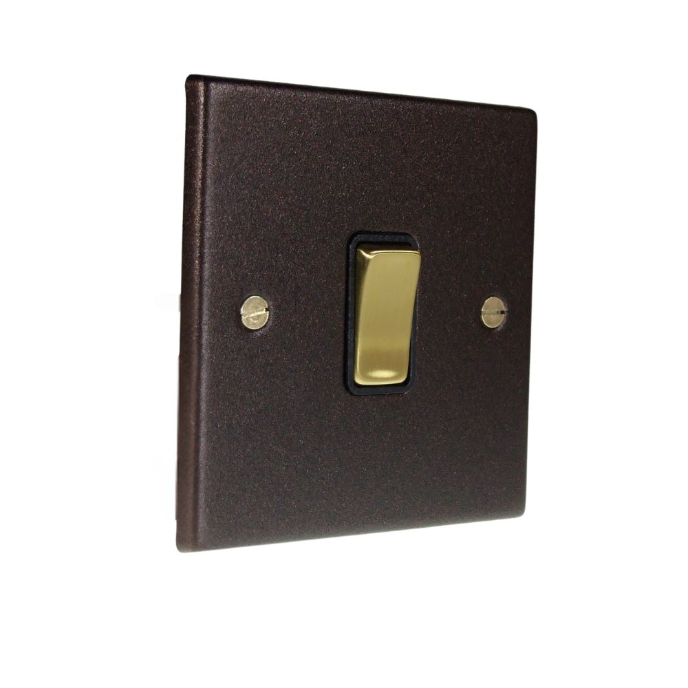Accord Copper Bronze 1G  Polished Brass and Black Rocker Switch