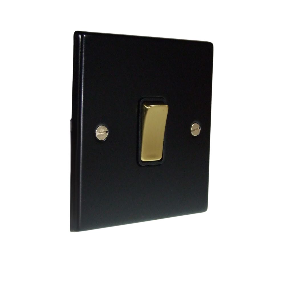 Accord Matt Black 1G Polished Brass and Black Rocker Switch