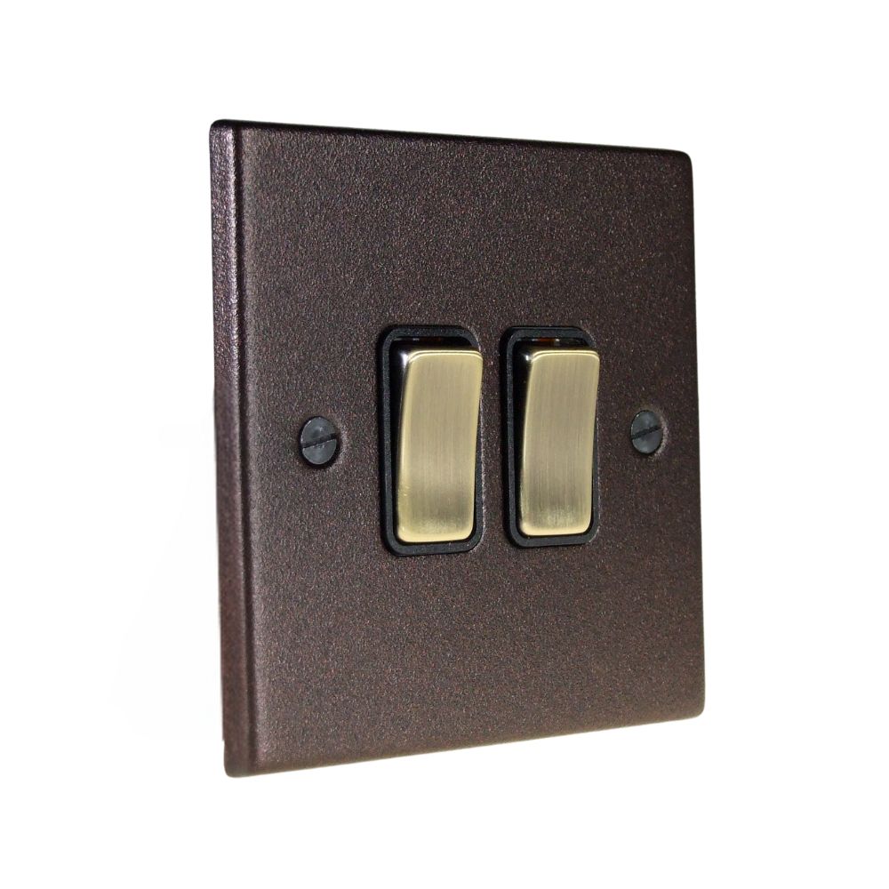 Accord Copper Bronze 2-Gang 2-Way 10-Amp Rocker Switch