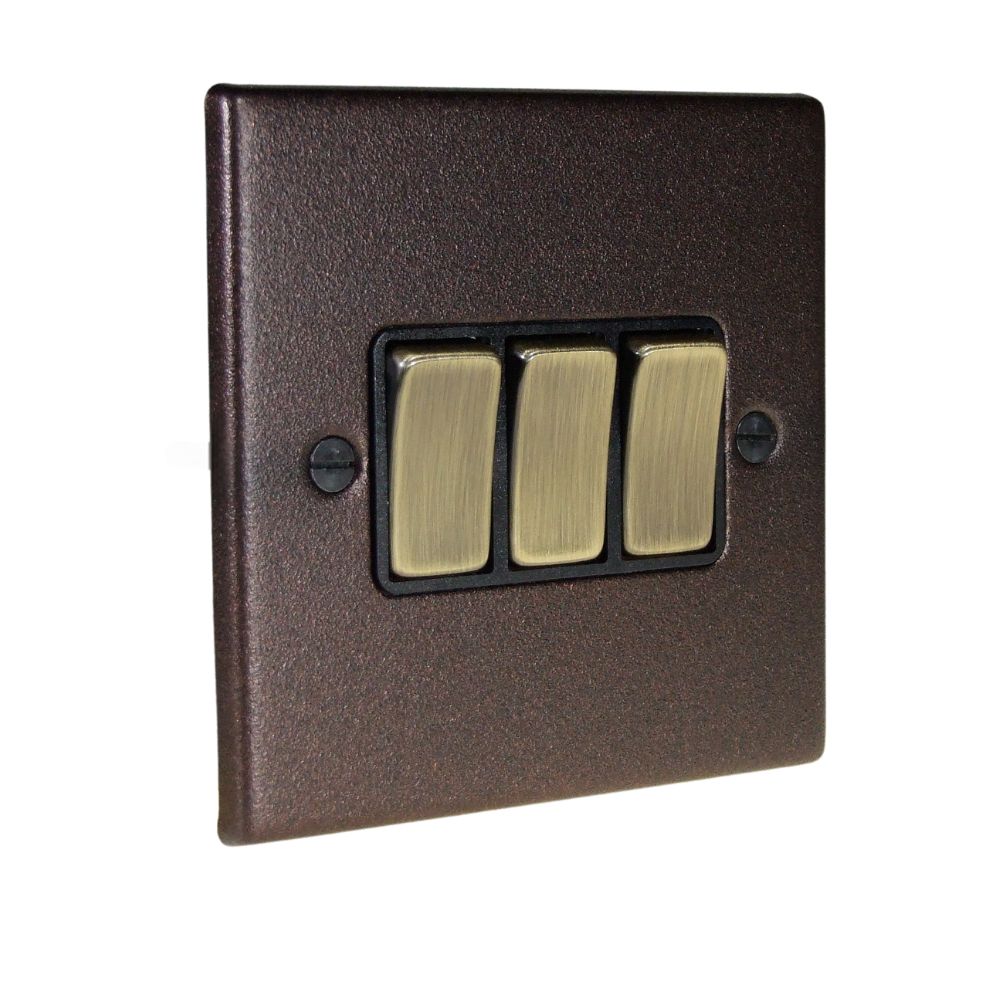 Accord Copper Bronze 3-Gang 2-Way 10-Amp Rocker Switch