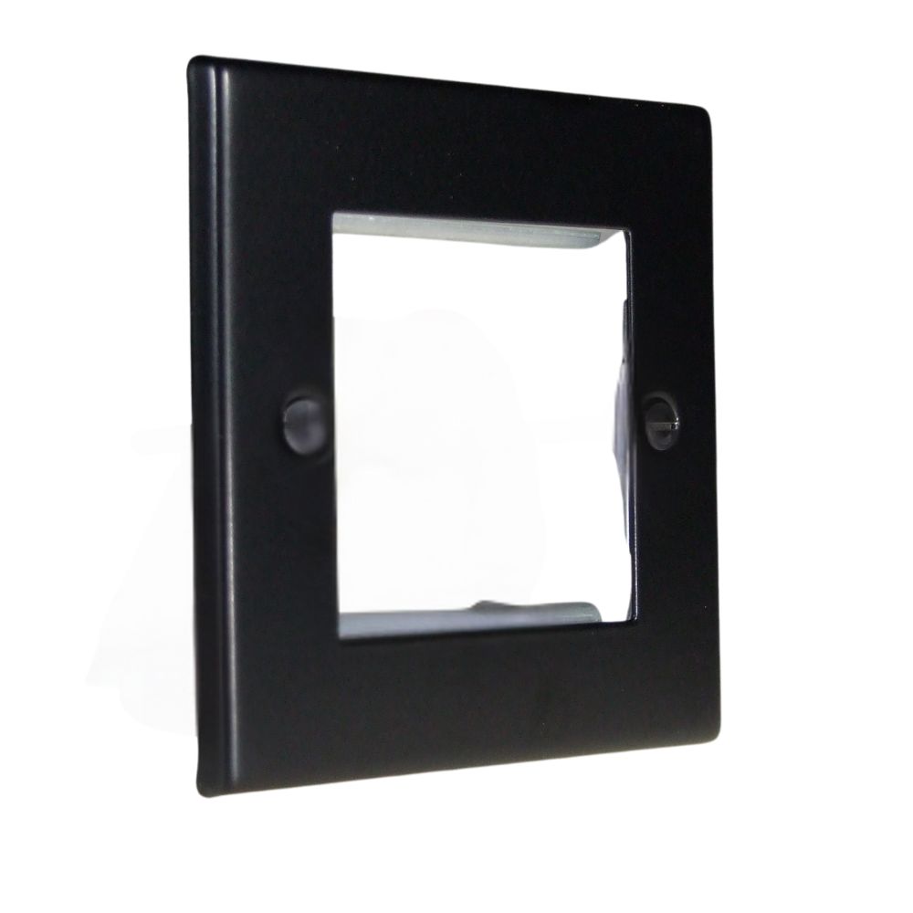 Matt Black Raised Metal 2 Module Euro Plate