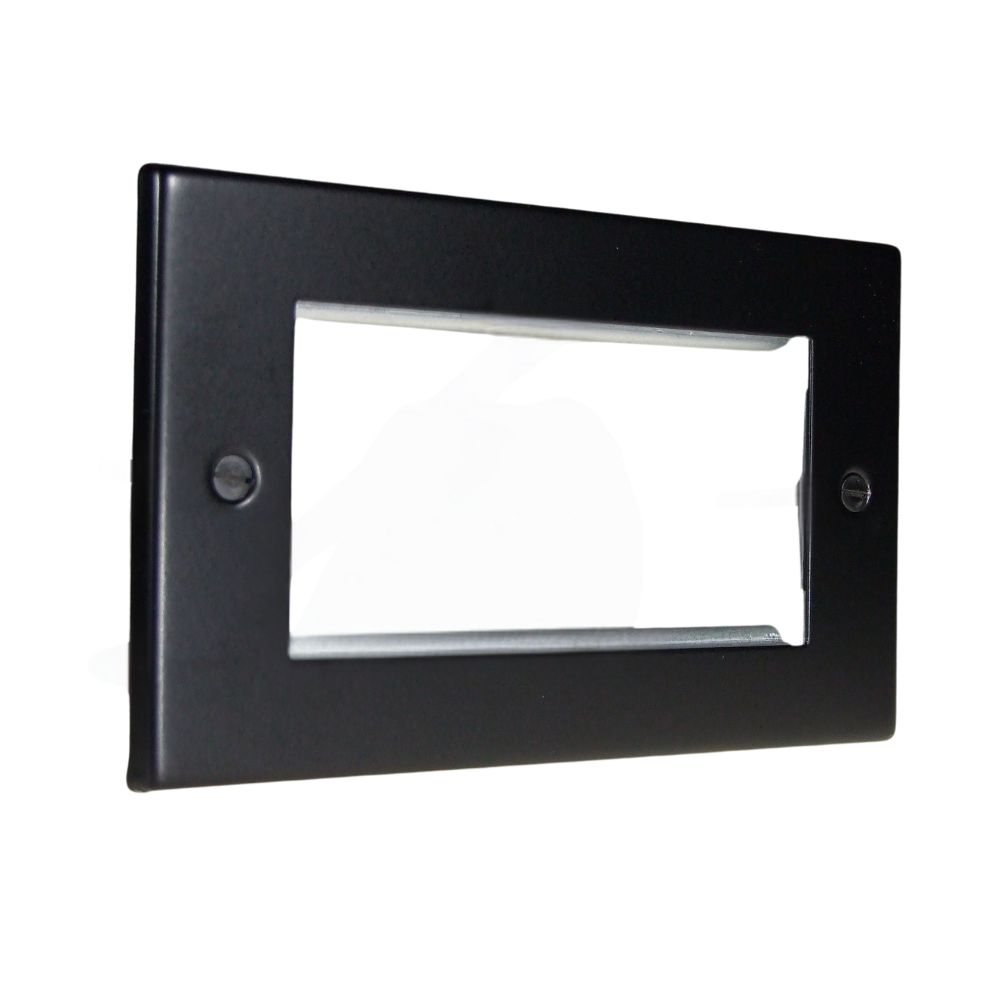 Matt Black Raised Metal 4 Module Euro Plate