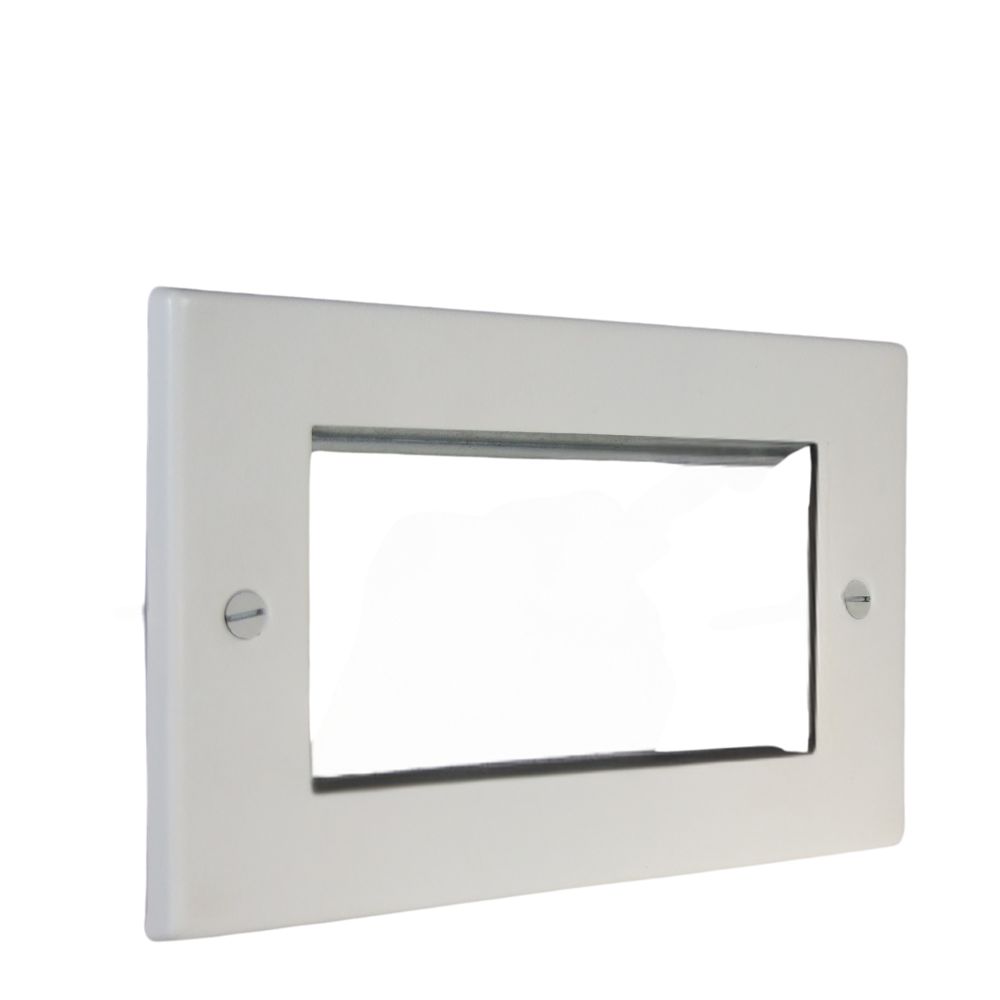 Matt White Raised Metal 4 Module Euro Plate