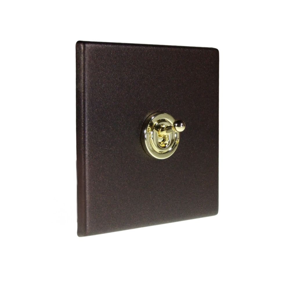 Copper Bronze Raised Metal Plate Single Light Switch Polished Brass Period Toggle