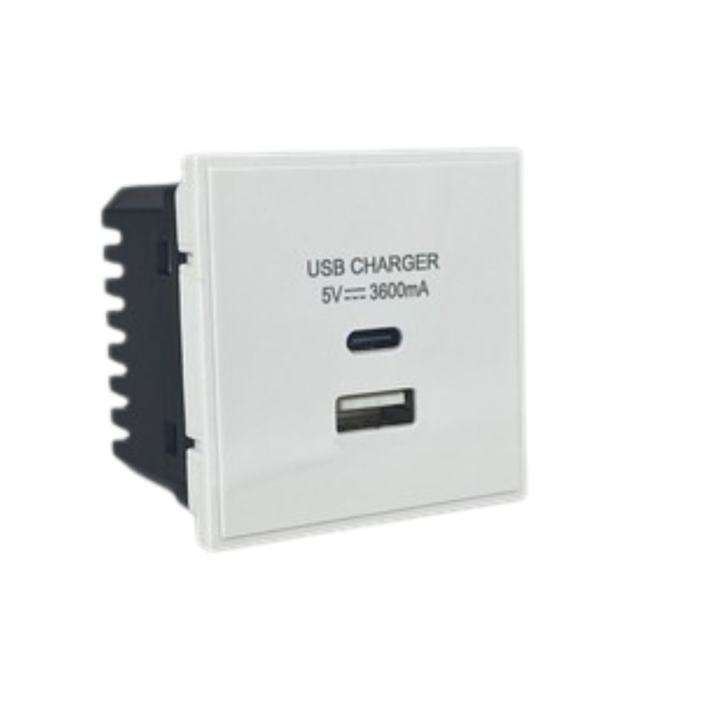 2G USB A+C Charging Socket White