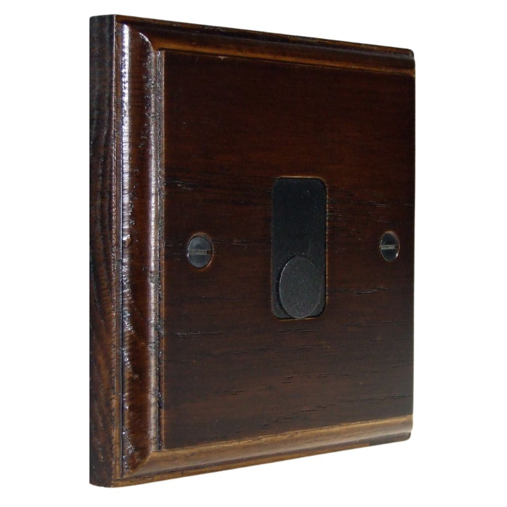 Classic Dark Oak Single Cord Outlet Switch Black