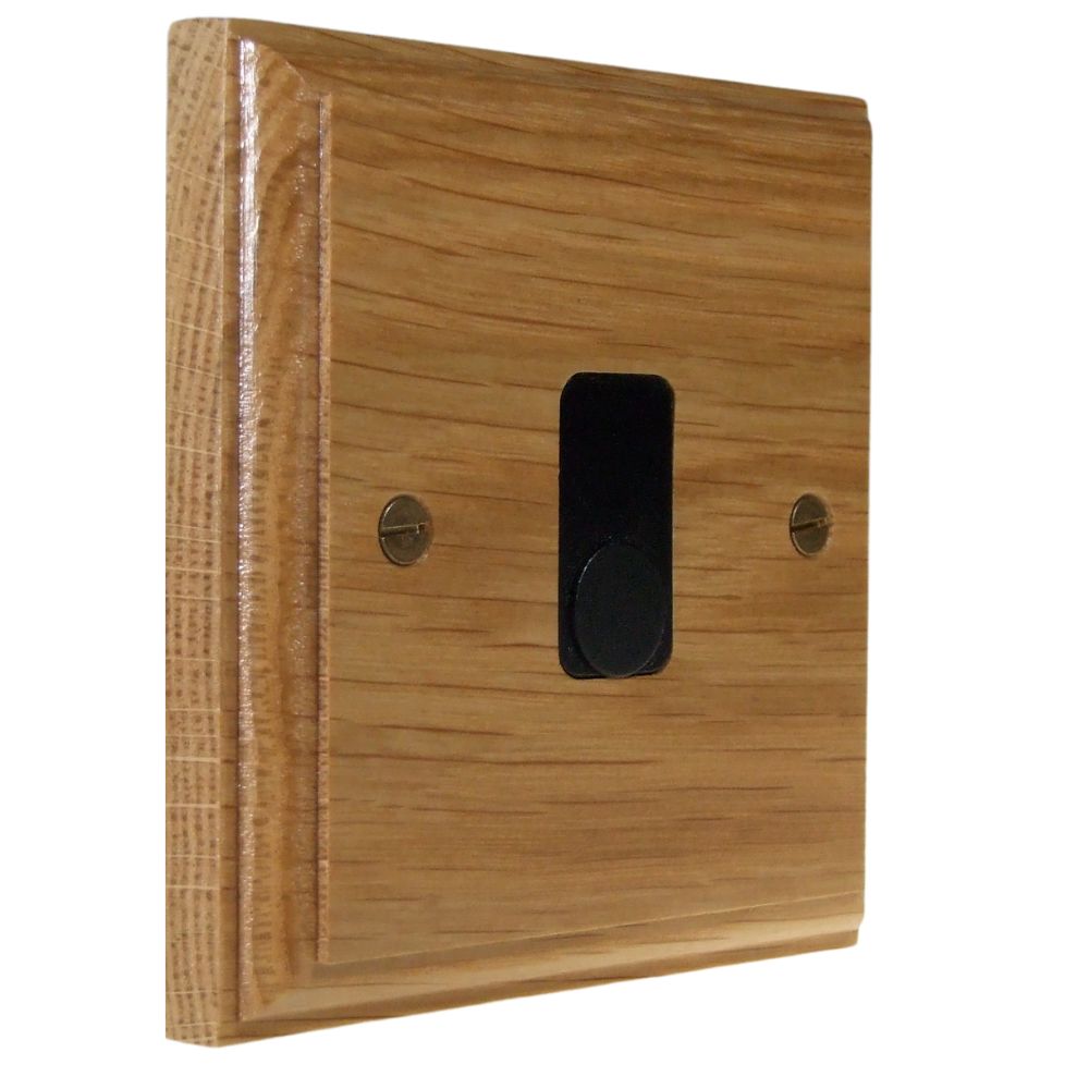 Classic Oak Single Cord Outlet Switch Black