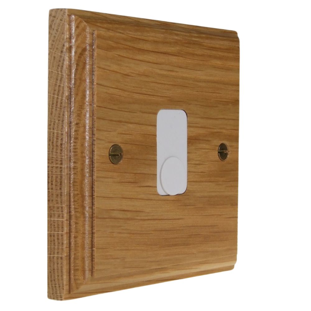 Classic Oak Single Cord Outlet Switch White