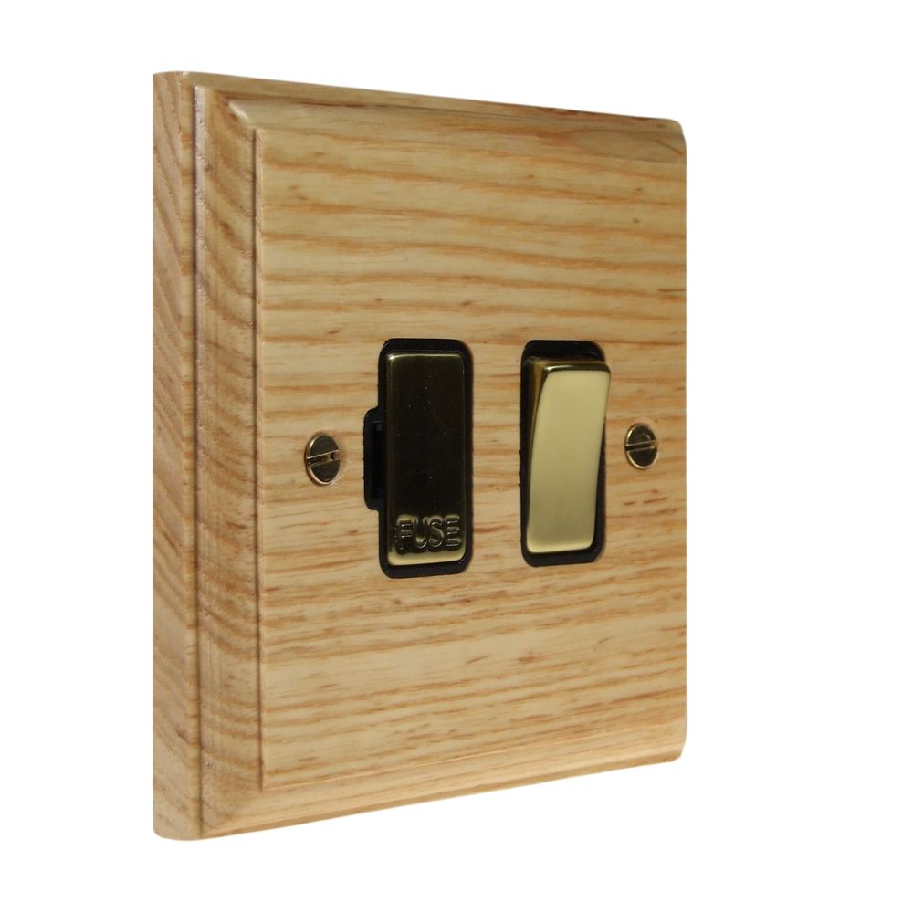 Classic Ash Switch Fuse Spur Polished Brass and Black