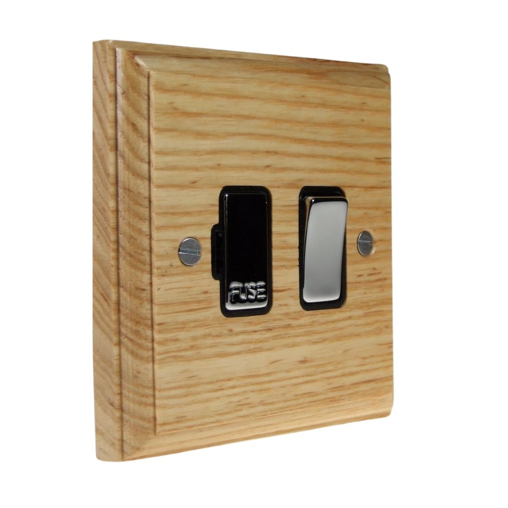 Classic Ash Switch Fuse Spur Polished Chrome and Black