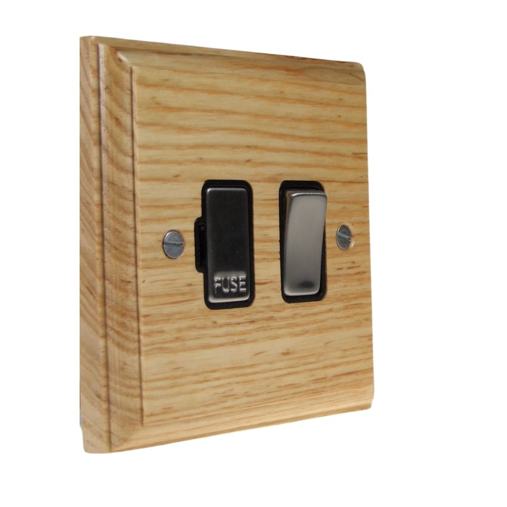Classic Ash Switch Fuse Spur Satin Stanless and Black