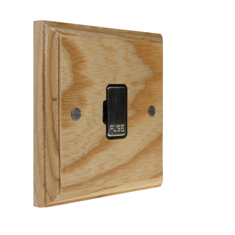 Classic Ash UnSwitched Fuse Spur Satin Stainless and Black