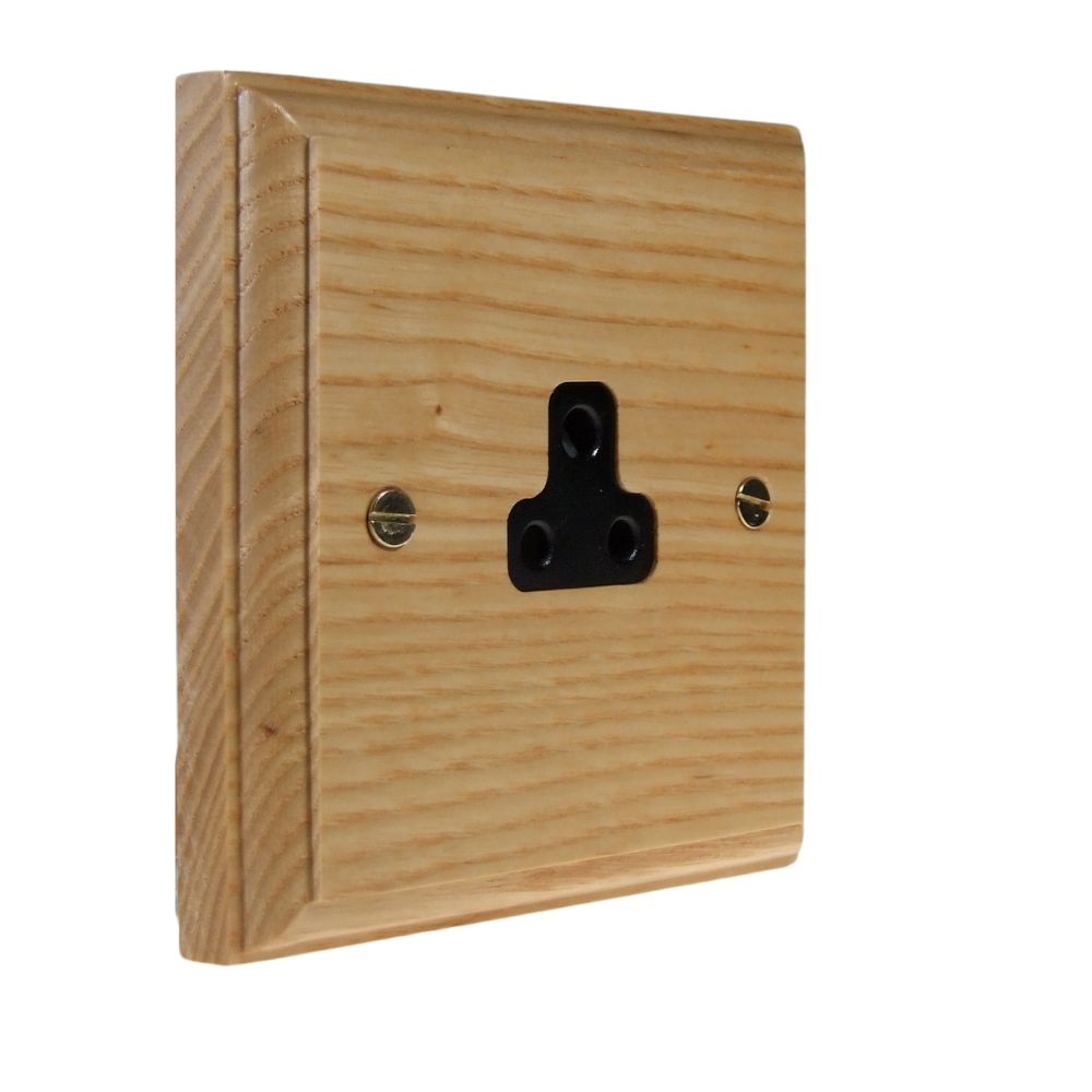 Classic Ash Single UnSwitched 2A Socket Black