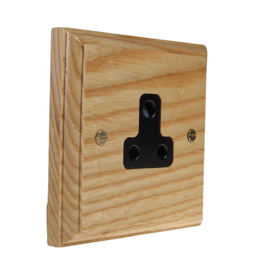 Classic Ash UnSwitched 5A Socket Black