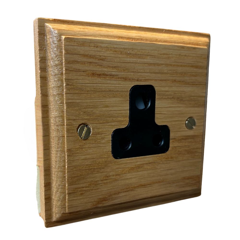 Classic Oak UnSwitched 5A Socket Black