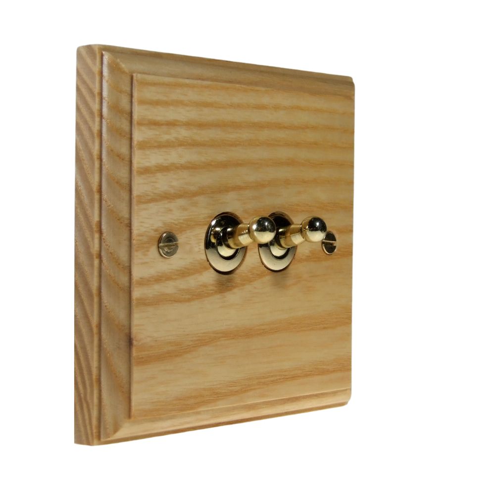 Classic Ash Double Intermediate Light Switch Polished Brass Toggle