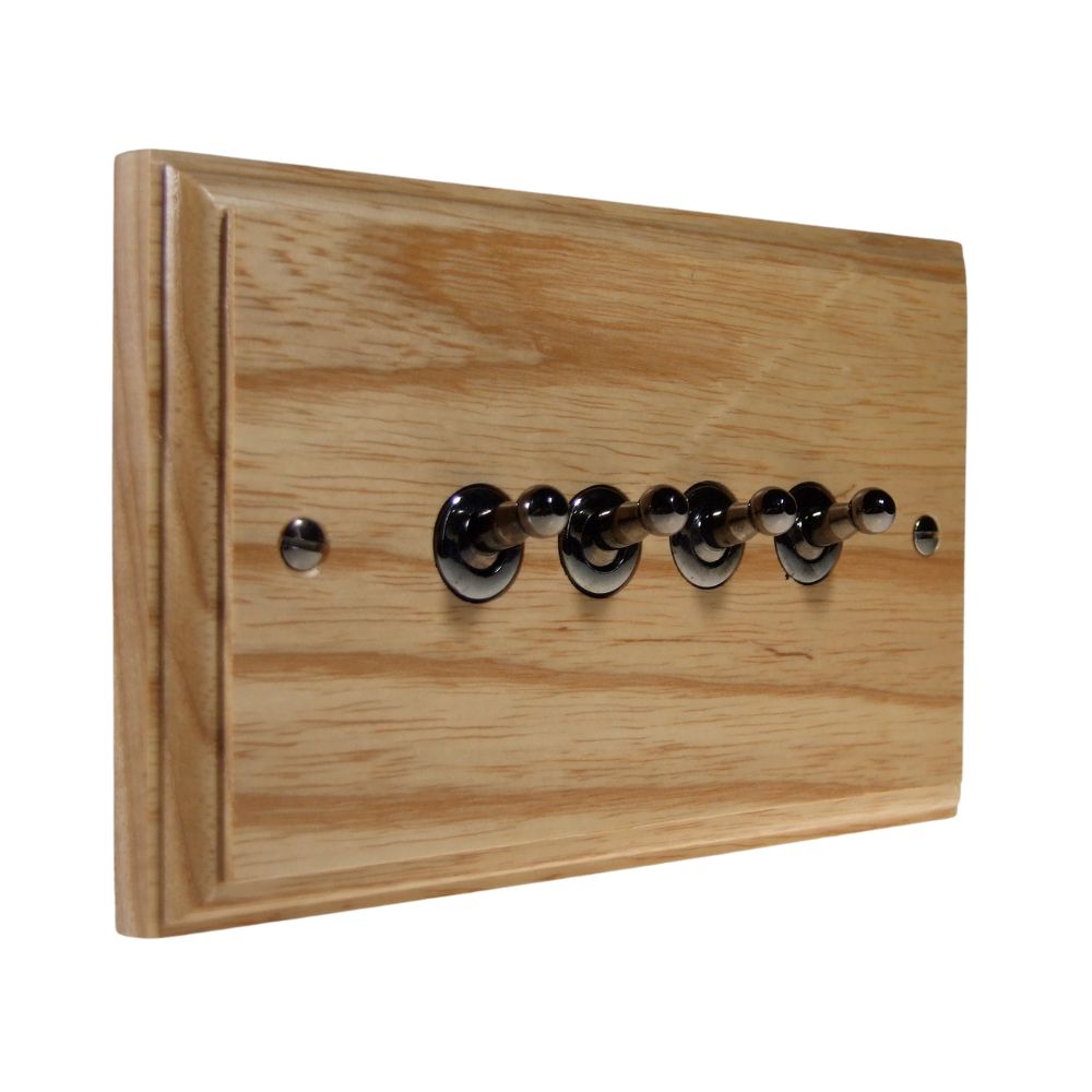 Classic Ash 4 Switch Light Switch Black Nickel Toggle