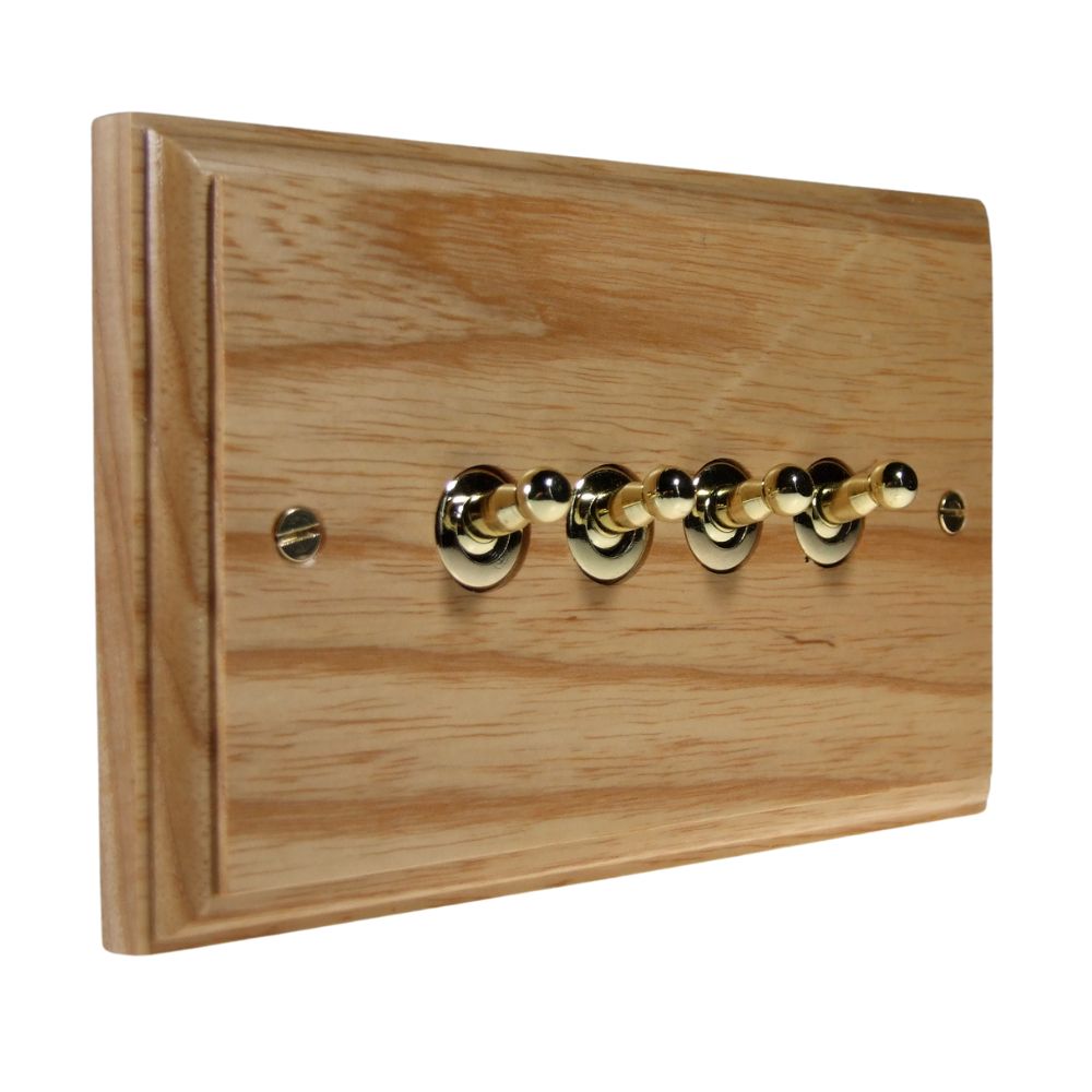 Classic Ash 4 Switch Light Switch Polished Brass Toggle