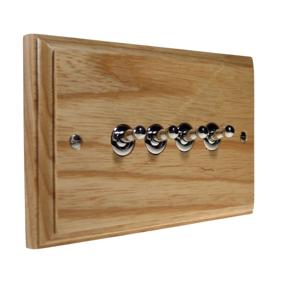 Classic Ash 4 Switch Light Switch Polished Chrome Toggle