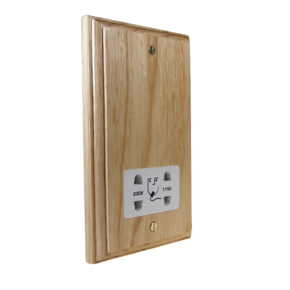Classic Ash Dual Voltage Shaver Socket White
