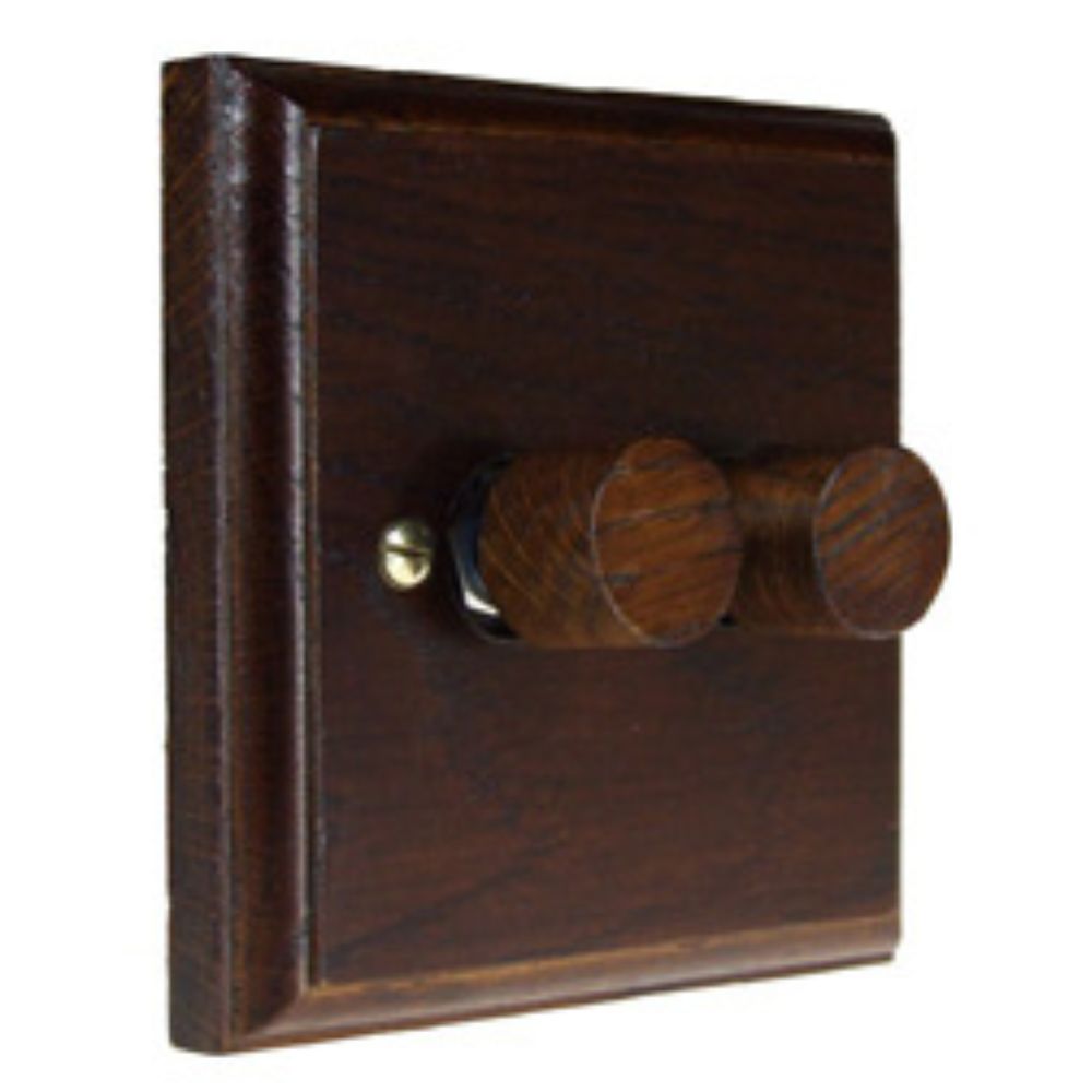 Classic Dark Oak Double 250W Dimmer Dark Oak Caps