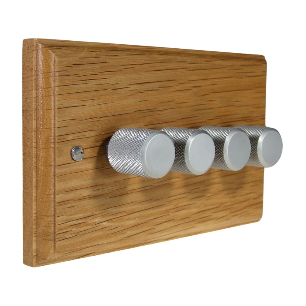 Classic Oak 4 LED Dimmer Switch Retro Satin Caps