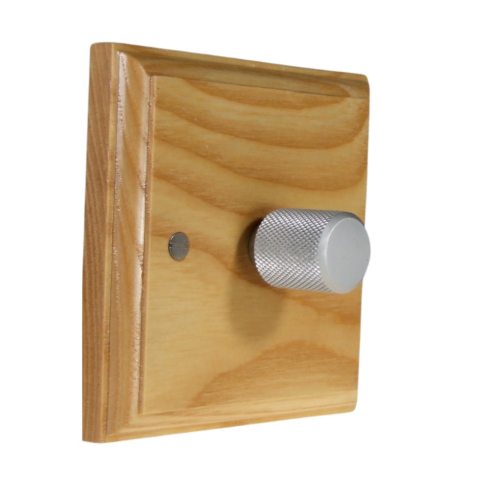 Classic Ash Single 400W Dimmer Light Switch Retro Stainless Caps