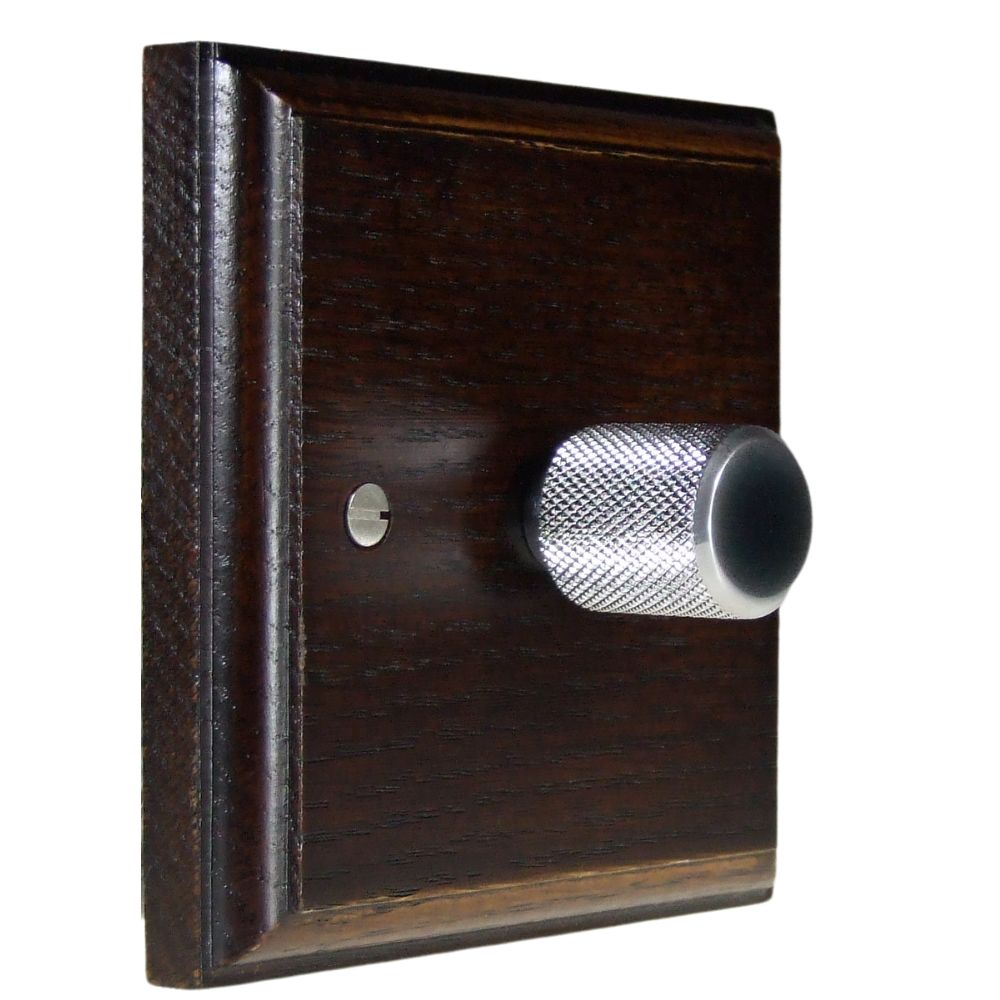 Classic Dark Oak Single  400W Dimmer  Retro Chrome Cap
