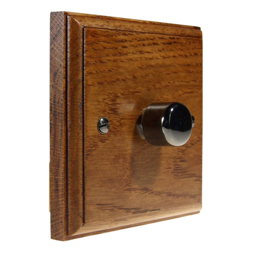 Classic Medium Oak Single LED Dimmer Black Nickel Cap