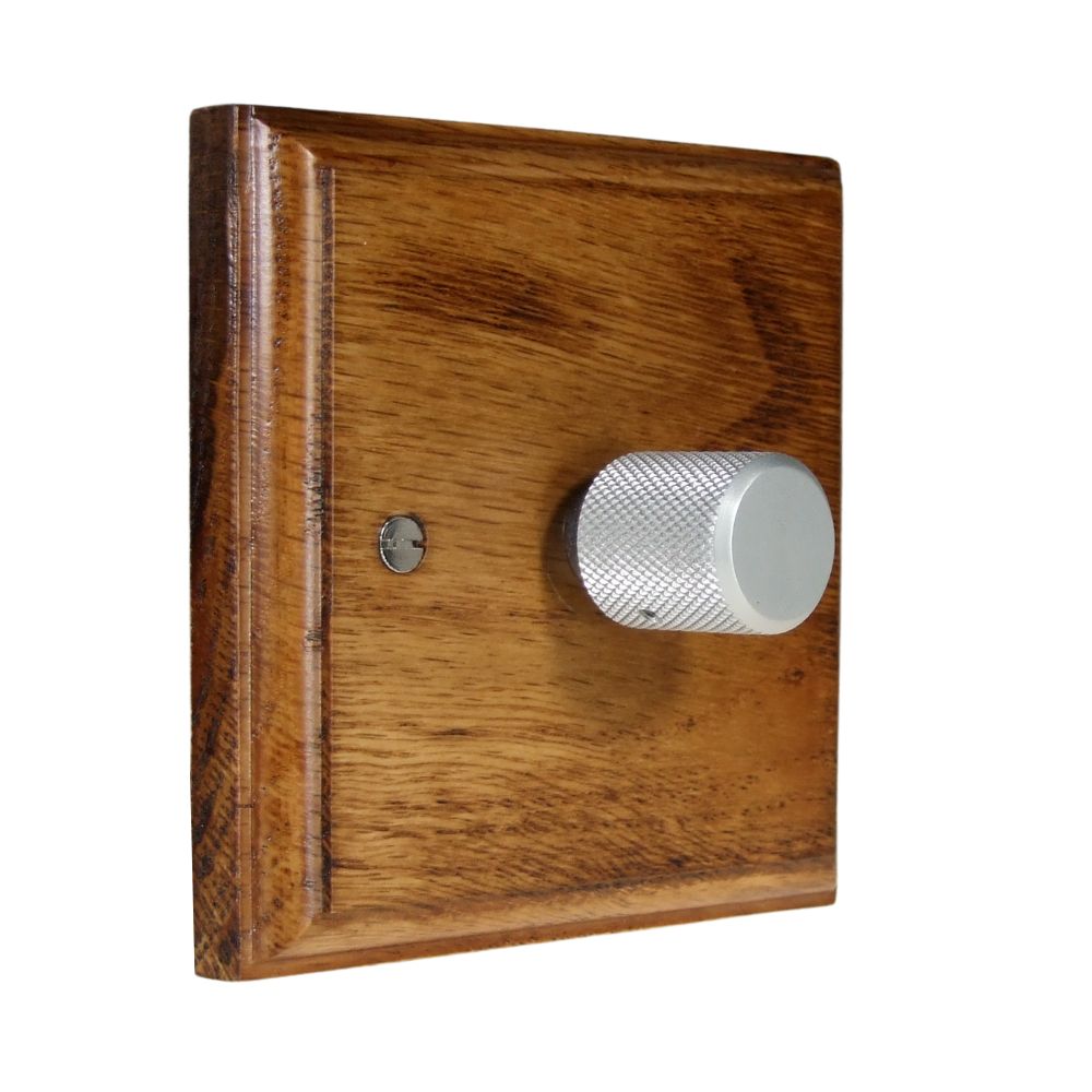 Classic Medium Oak Single LED Dimmer Retro Satin Cap