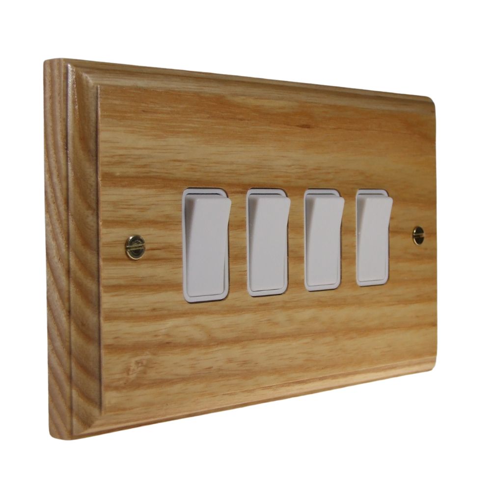 Classic Ash 4 Switch Light Switch White