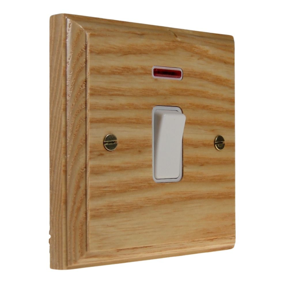 Classic Ash Double Pole Switch White With Neon
