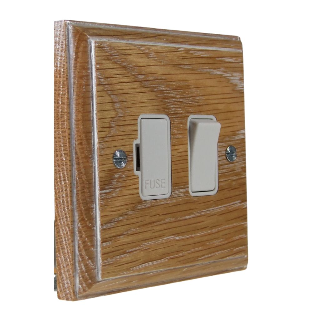 Classic Limed Oak Switch Fuse Spur White