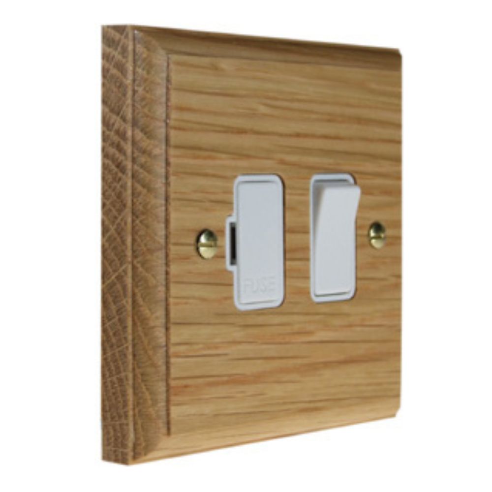 Classic Oak Switch Fuse Spur White