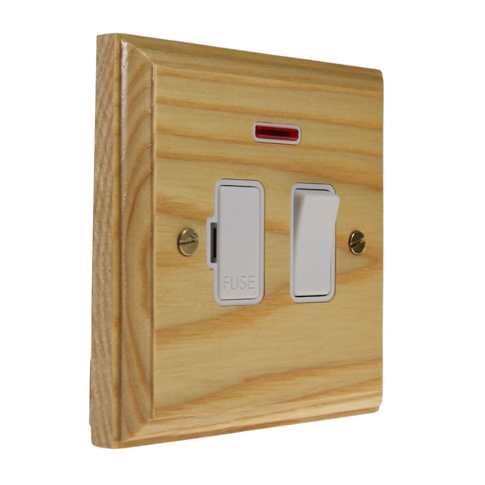 Classic Ash Switch Fuse Spur White with Neon