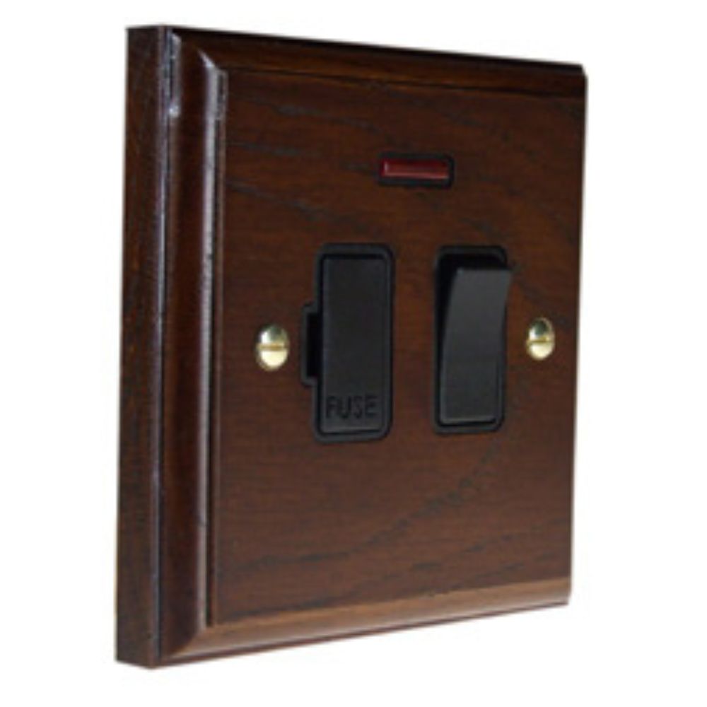 Classic Dark Oak Switch Fuse Spur with Neon Black