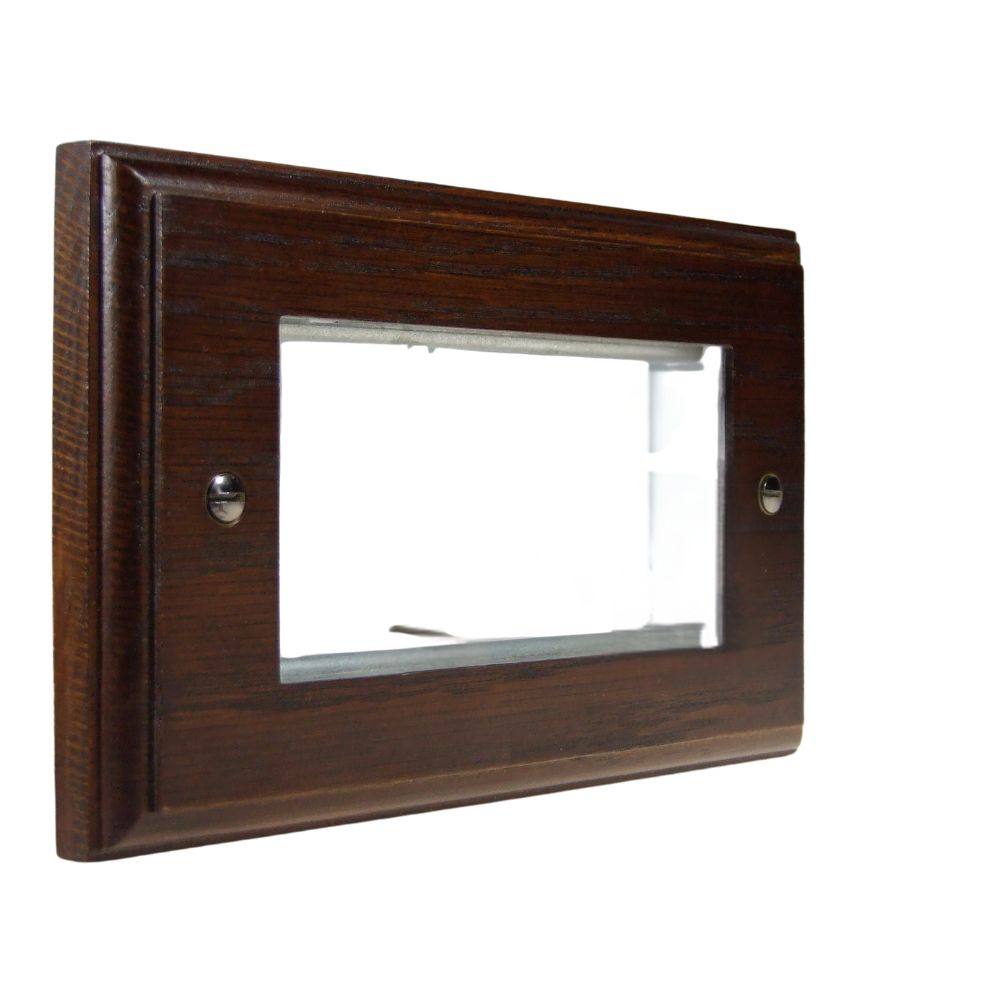 Classic Wood Dark Oak Twin Euro Plate