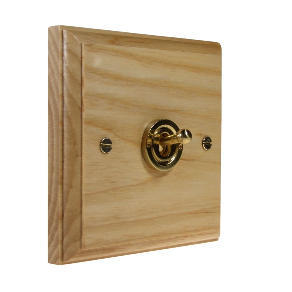 Classic Ash Single Intermediate Light Switch Polished Brass Period Toggle