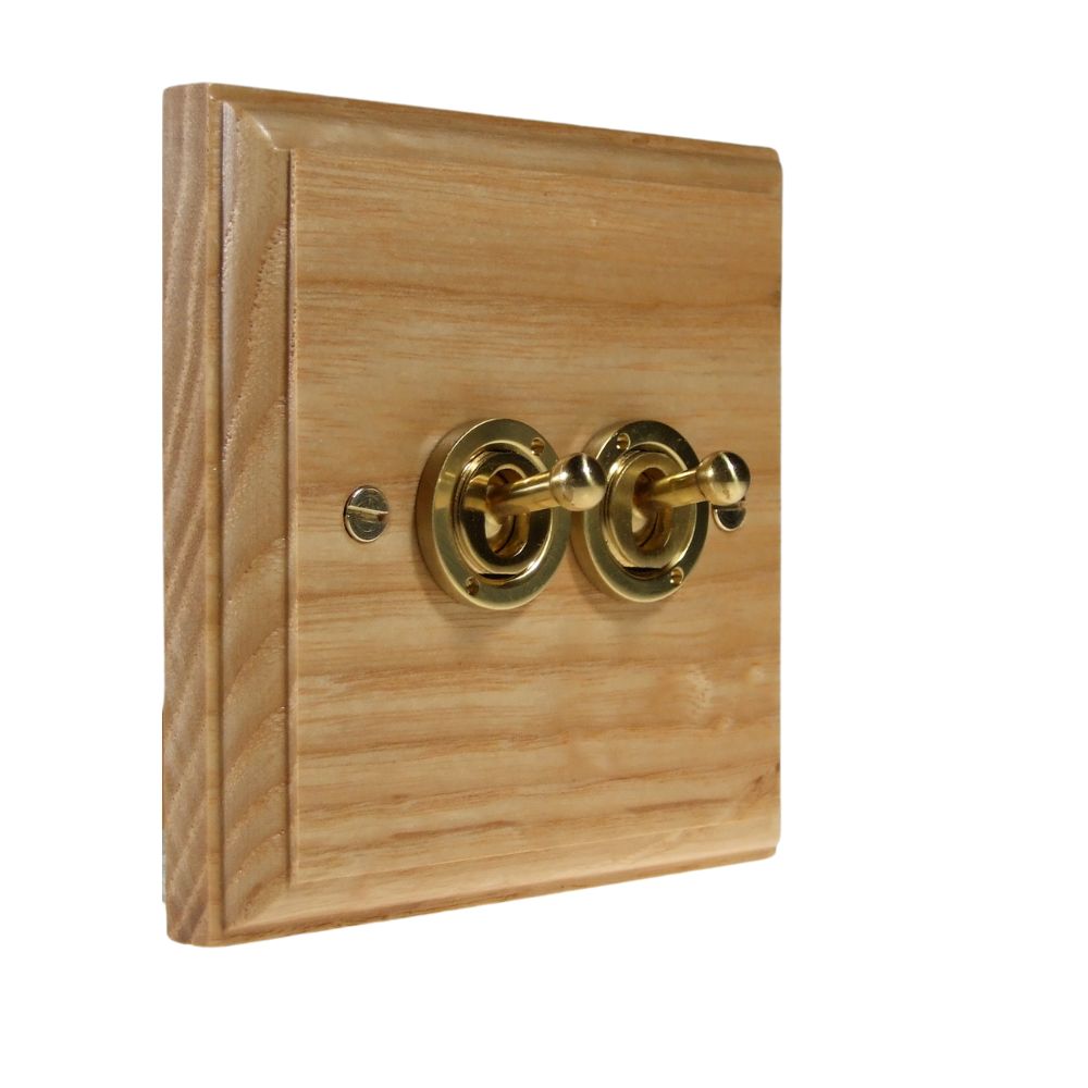 Classic Ash Double Intermediate Light Switch Polished Brass Period Toggle