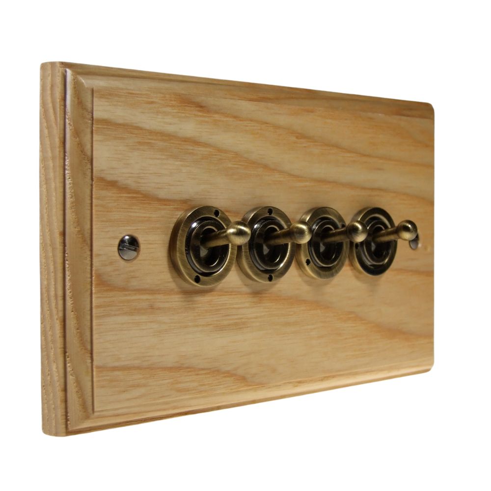 Classic Ash 4 Switch Light Switch Antique Brass Period Toggle