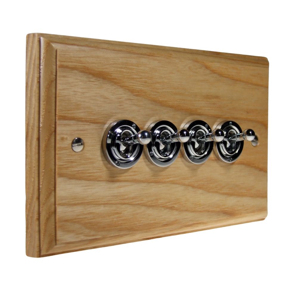Classic Ash 4 Switch Light Switch Polished Chrome Period Toggle