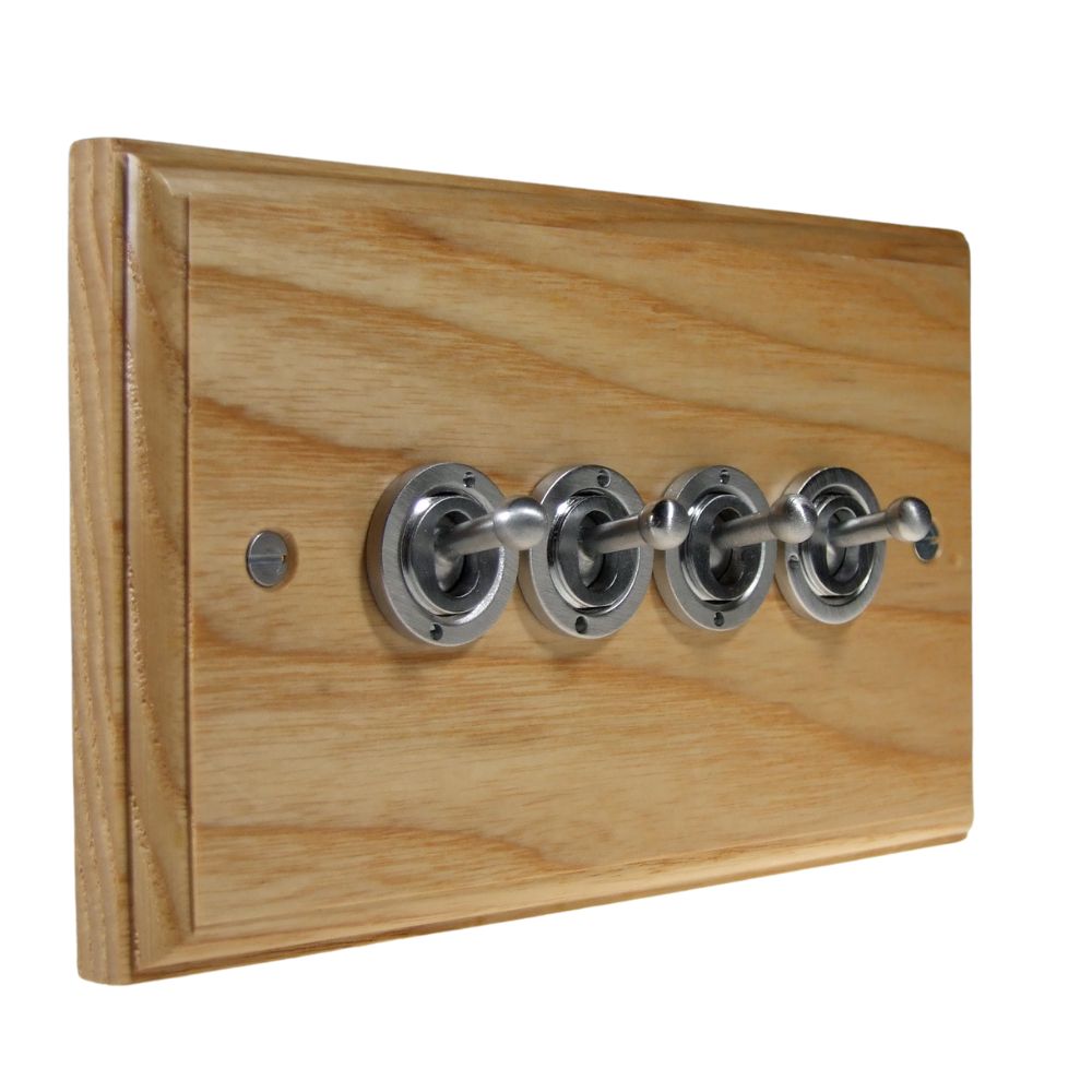 Classic Ash 4 Switch Light Switch Satin Stainless Period Toggle