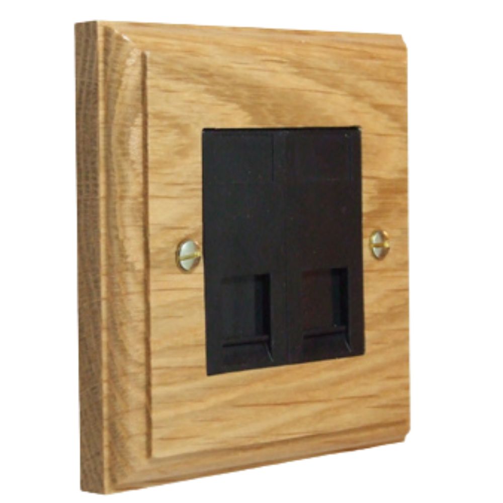 Classic Oak 2 Module RJ45 Cat 6 Black