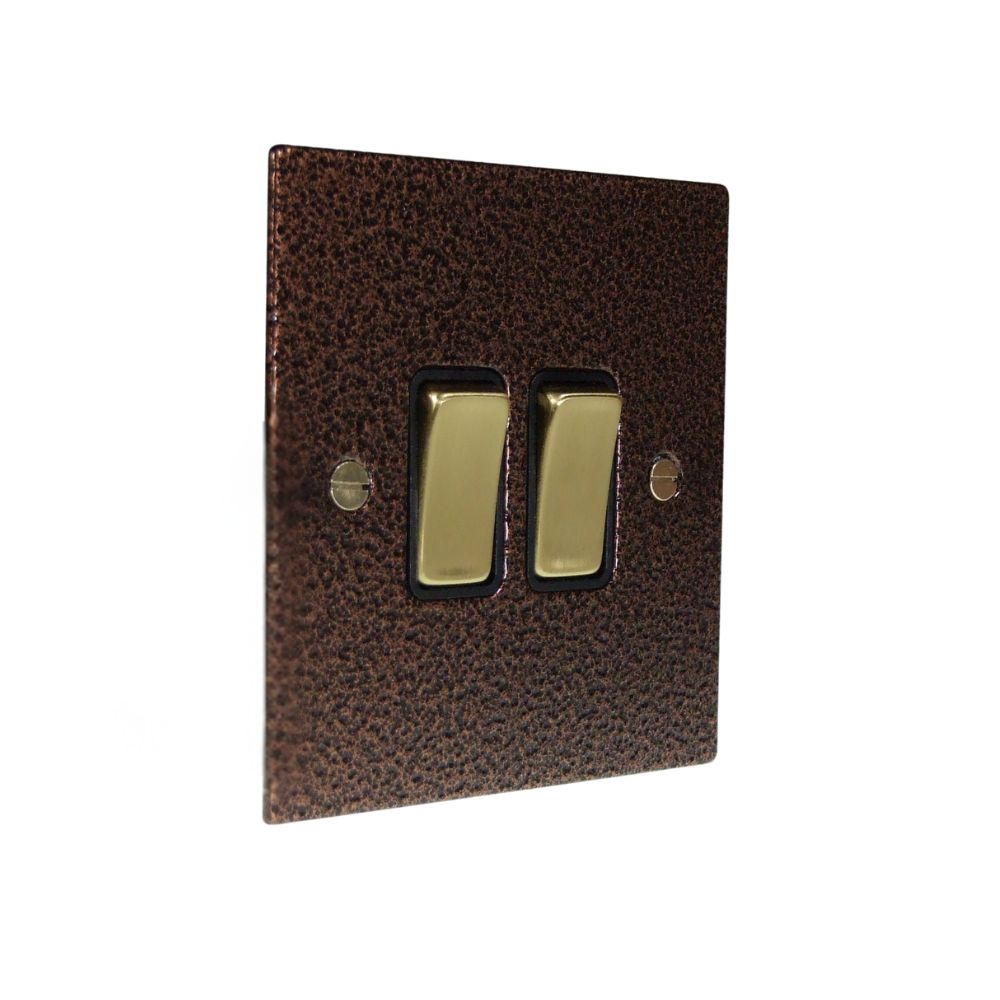 Elements 2-Gang 2-Way 10-Amp Rocker Switch in Copper Crackle