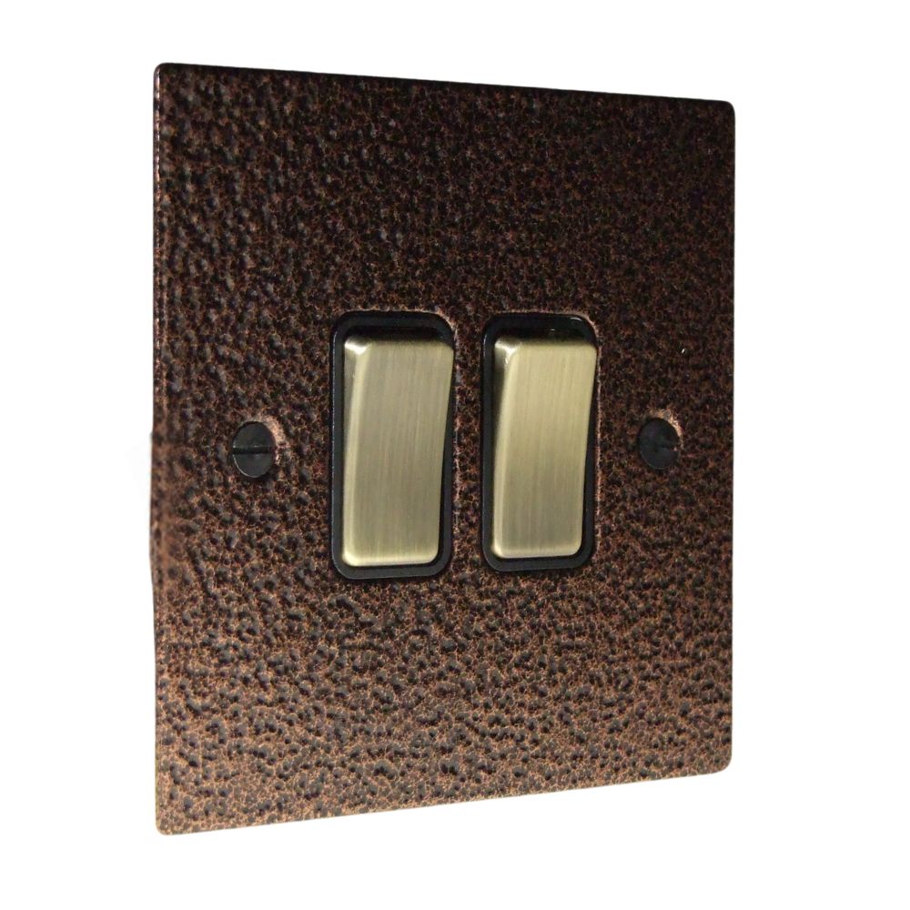 Elements 2-Gang 2-Way 10-Amp Rocker Switch in Copper Crackle Elements 2-Gang 2-Way 10-Amp Rocker Switch in Copper Crackle