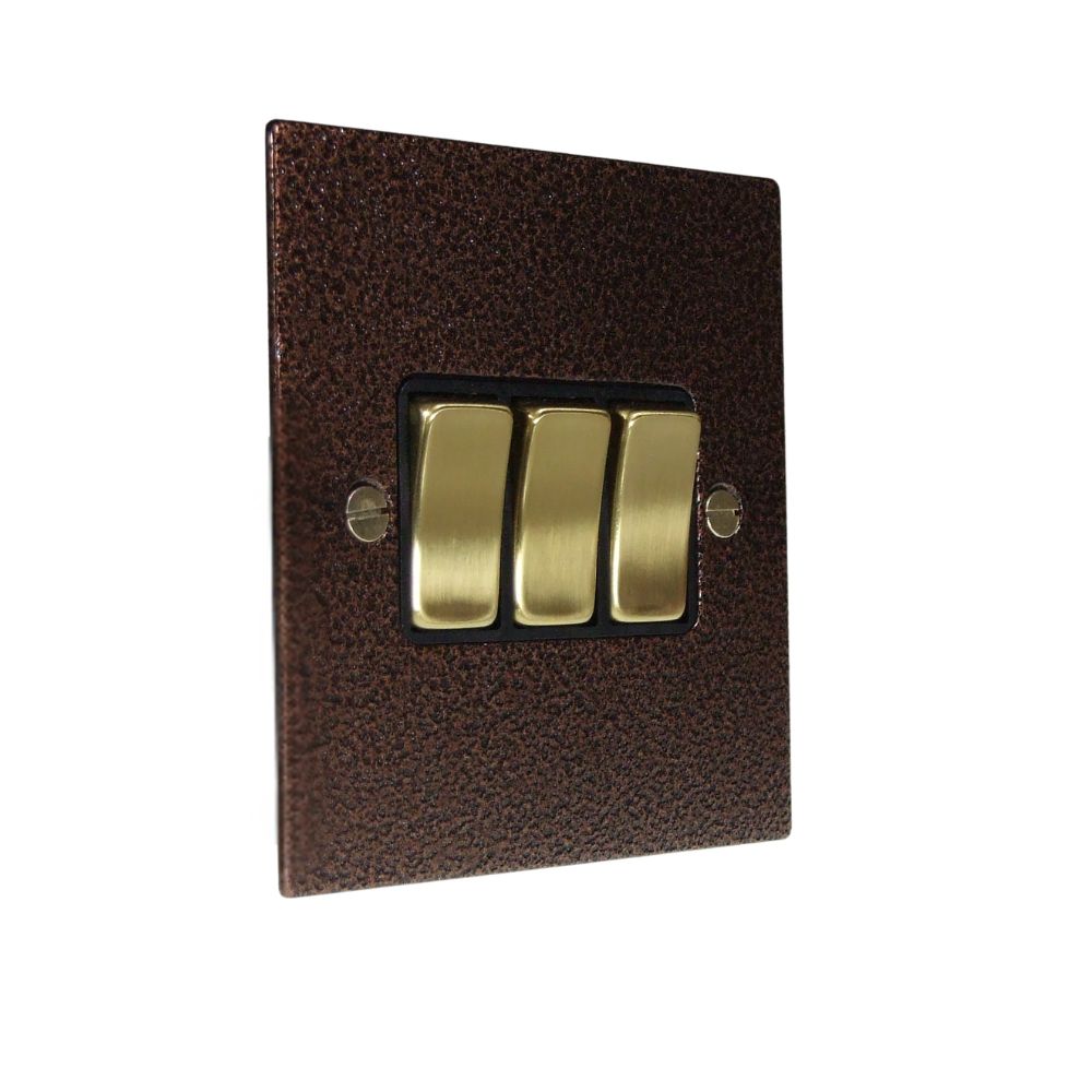 Elements 3-Gang 2-Way 10-Amp Rocker Switch in Copper Crackle