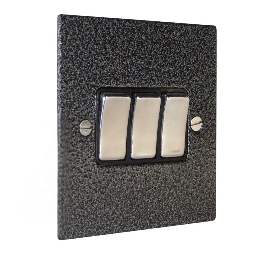 Elements 3-Gang 2-Way 10-Amp Rocker Switch in Silver Crackle