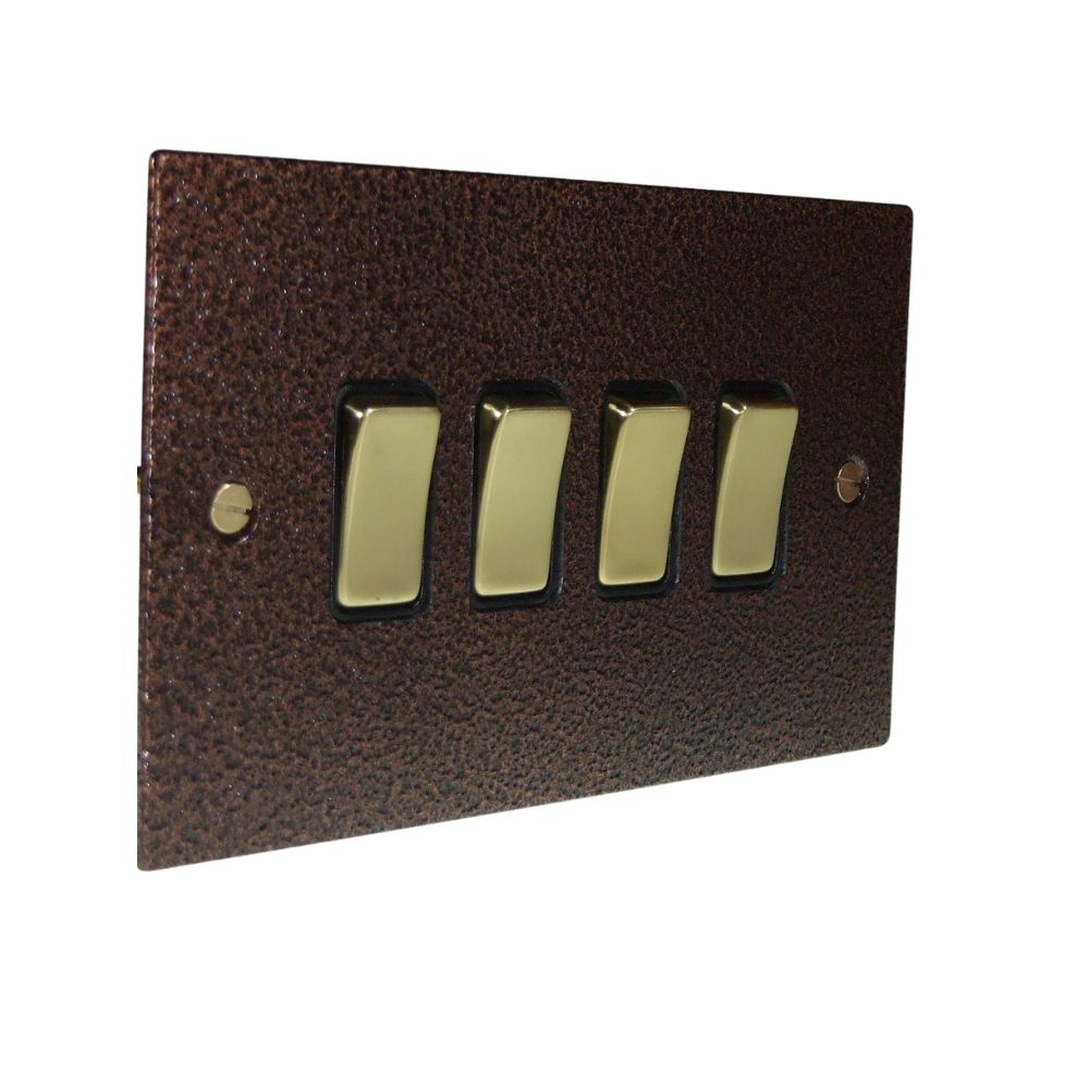 Elements 4-Gang 2-Way 10-Amp Rocker Switch in Copper Crackle