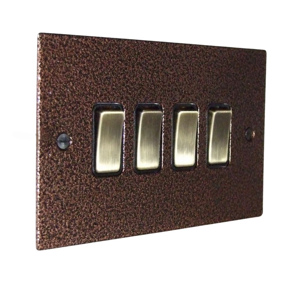 Elements 4-Gang 2-Way 10-Amp Rocker Switch in Copper Crackle Elements 4-Gang 2-Way 10-Amp Rocker Switch in Copper Crackle