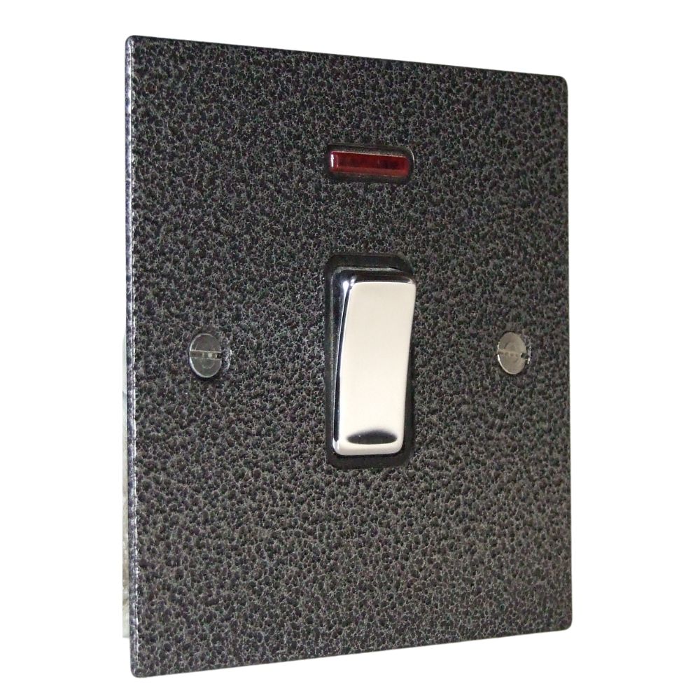 Elements 1-Gang Double Pole 20-Amp Rocker Switch in Silver Crackle